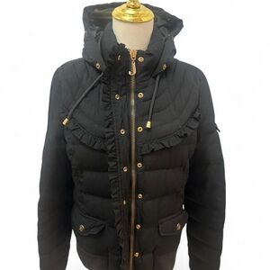 Juicy Couture Black Puffer Jacket with Gold Accents